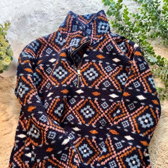 Old Navy Patterned Fleece Pullover – Size Small – Cozy & Vibrant - Picture 1 of 3